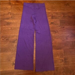 Elegant Violet Wide Leg Trousers